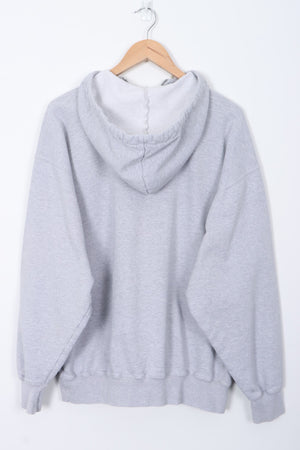 NIKE 1/4 Zip Big Swoosh Logo Grey Hoodie (L)