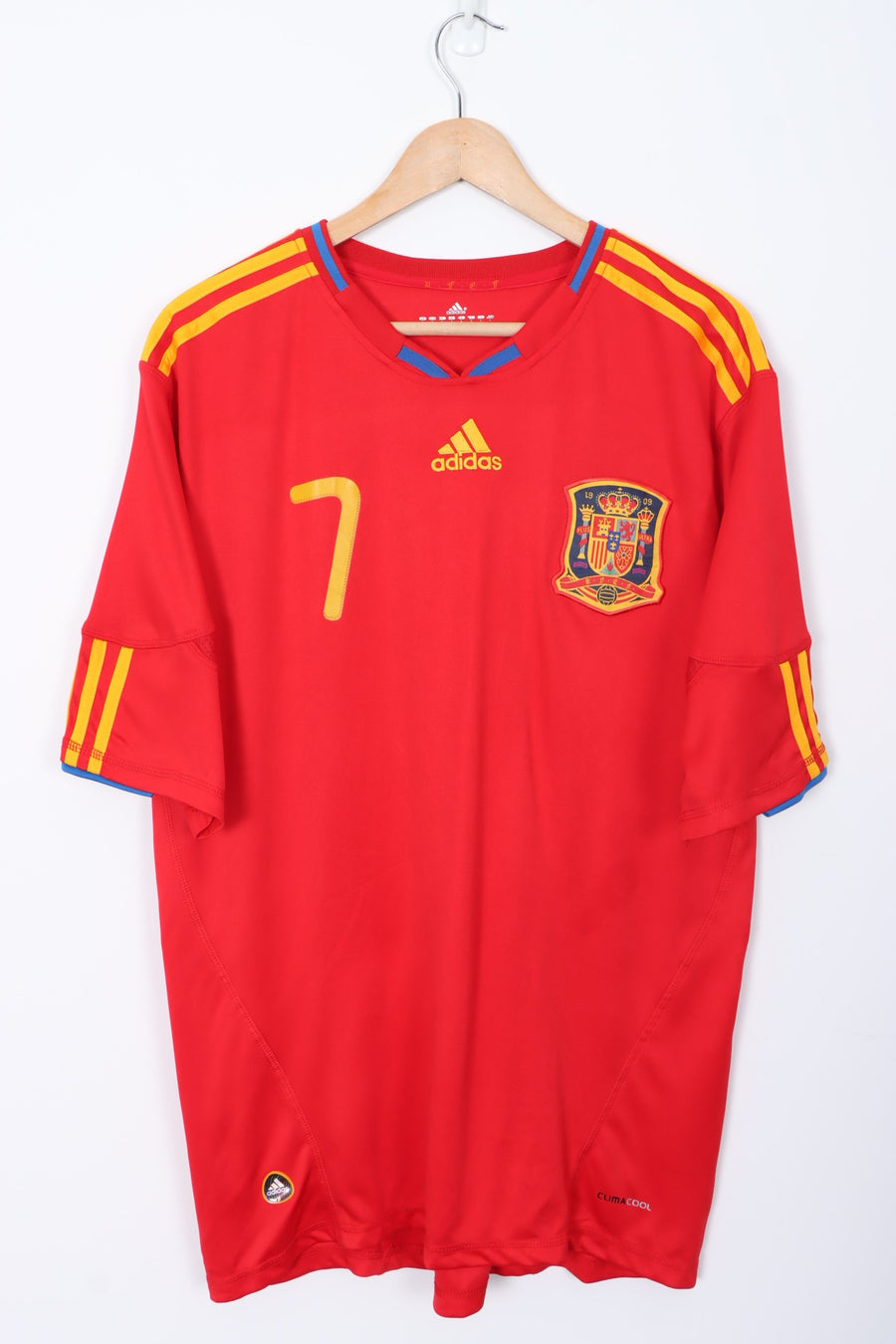 BOOTLEG Spain 2008/2009 David Villa #7 Home Soccer Jersey (L)