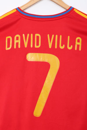 BOOTLEG Spain 2008/2009 David Villa #7 Home Soccer Jersey (L)