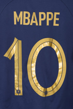 France 2022 Mbappe #10 NIKE World Cup Soccer Jersey (XS-S)