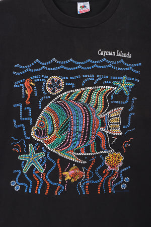 Cayman Islands Colourful Fish Single Stitch T-Shirt USA Made (L)