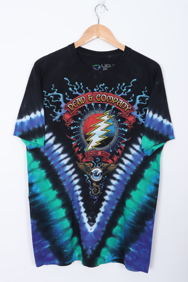 Grateful Dead & Company 2015 Tour LIQUID BLUE Tie Dye T-Shirt (L)