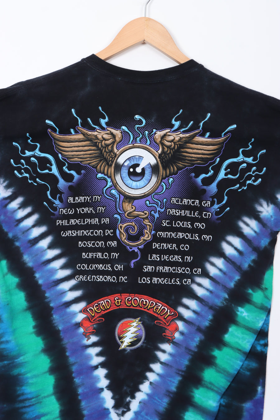 Grateful Dead & Company 2015 Tour LIQUID BLUE Tie Dye T-Shirt (L)