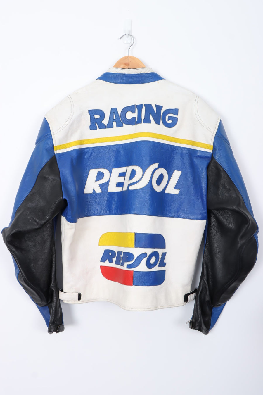 REPSOL Racing Blue Leather Moto Jacket (L-XL)