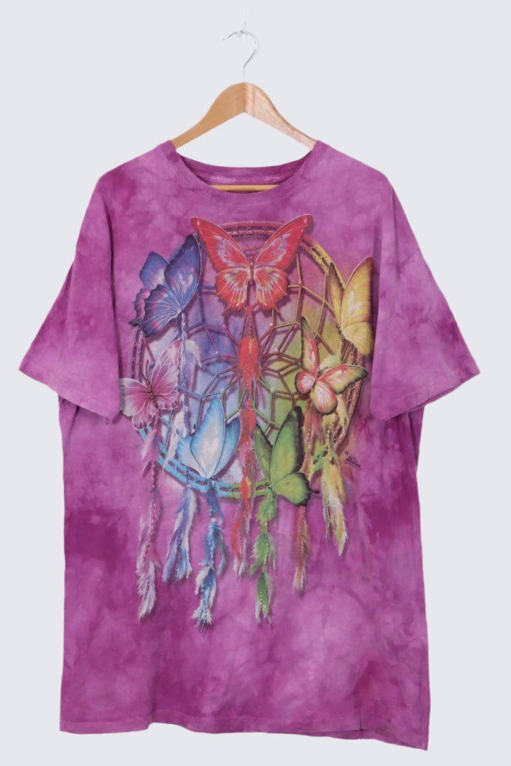 THE MOUNTAIN "Butterfly Dreamcatcher" Tie Dye T-Shirt (XL)