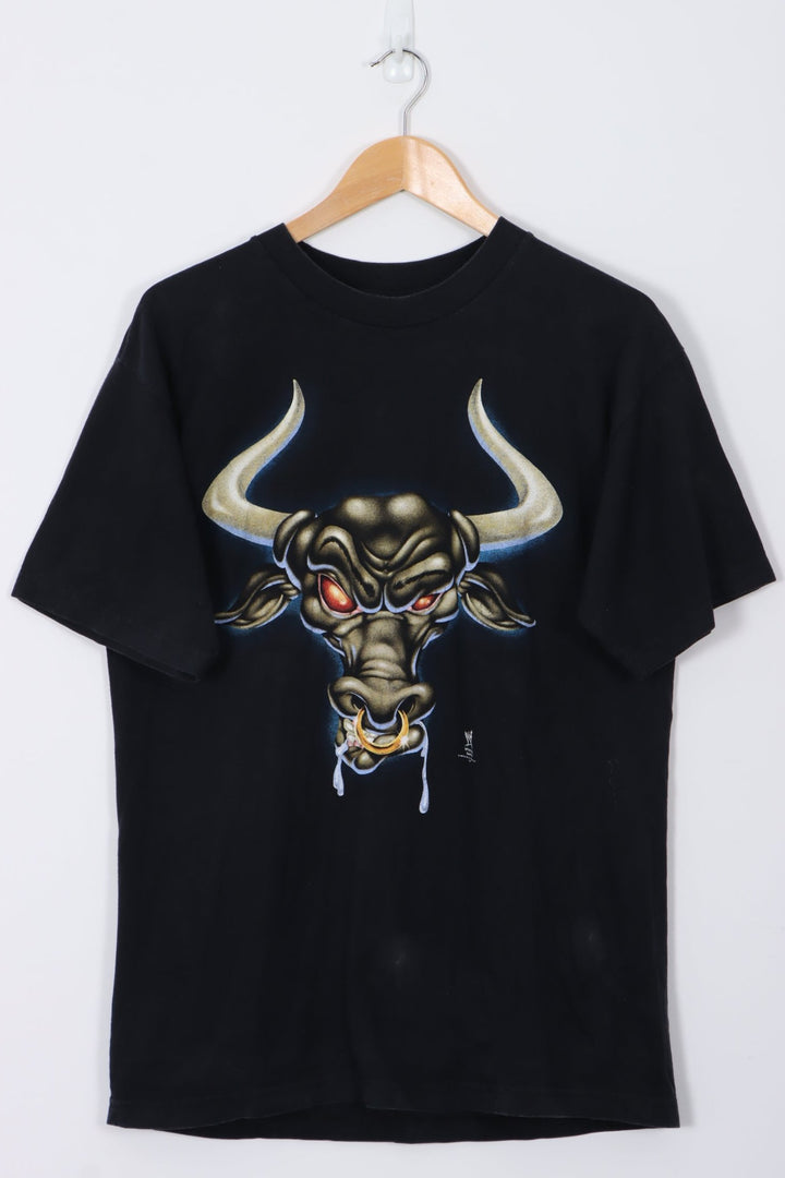 1998 WWF "Layin The Smack Down" The Rock Brahma Bull Tee (L)