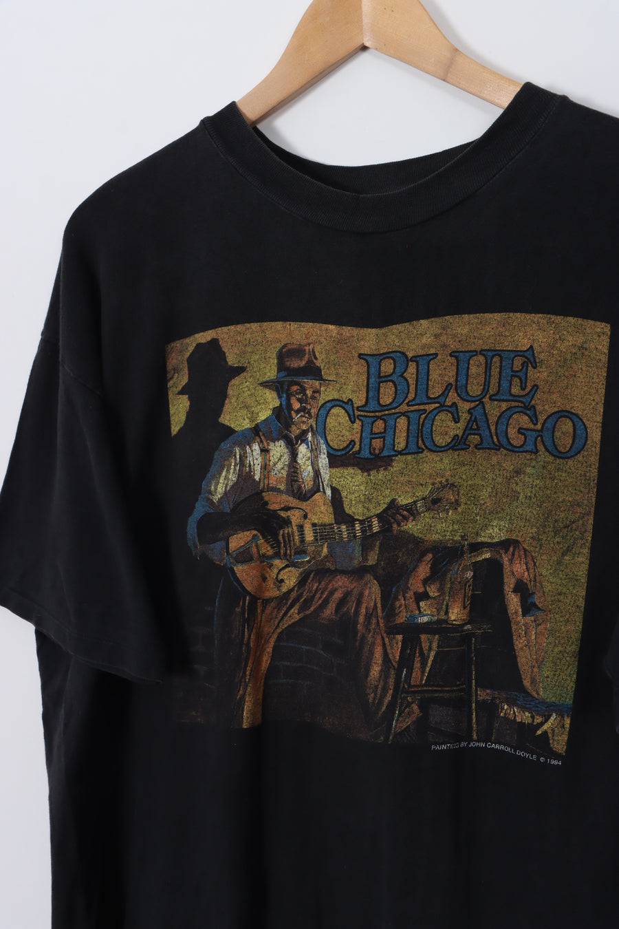 VINTAGE Blue Chicago 1994 Painting Graphic Print USA Made Tee (L-XL)