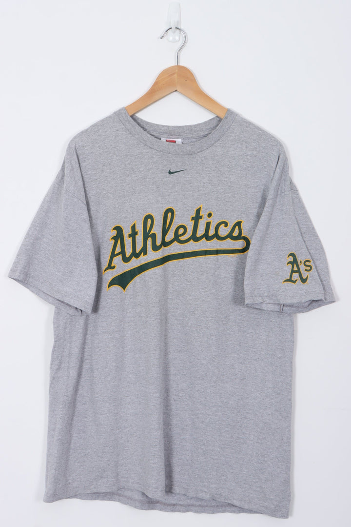 Oakland Athletics MLB NIKE Classic Athletics Centre Swoosh Grey T-Shirt (L)