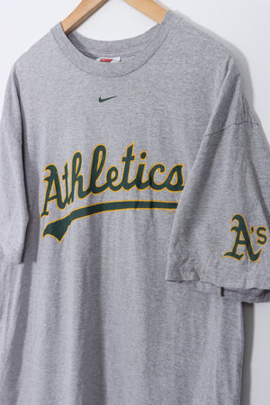 Oakland Athletics MLB NIKE Classic Athletics Centre Swoosh Grey T-Shirt (L)