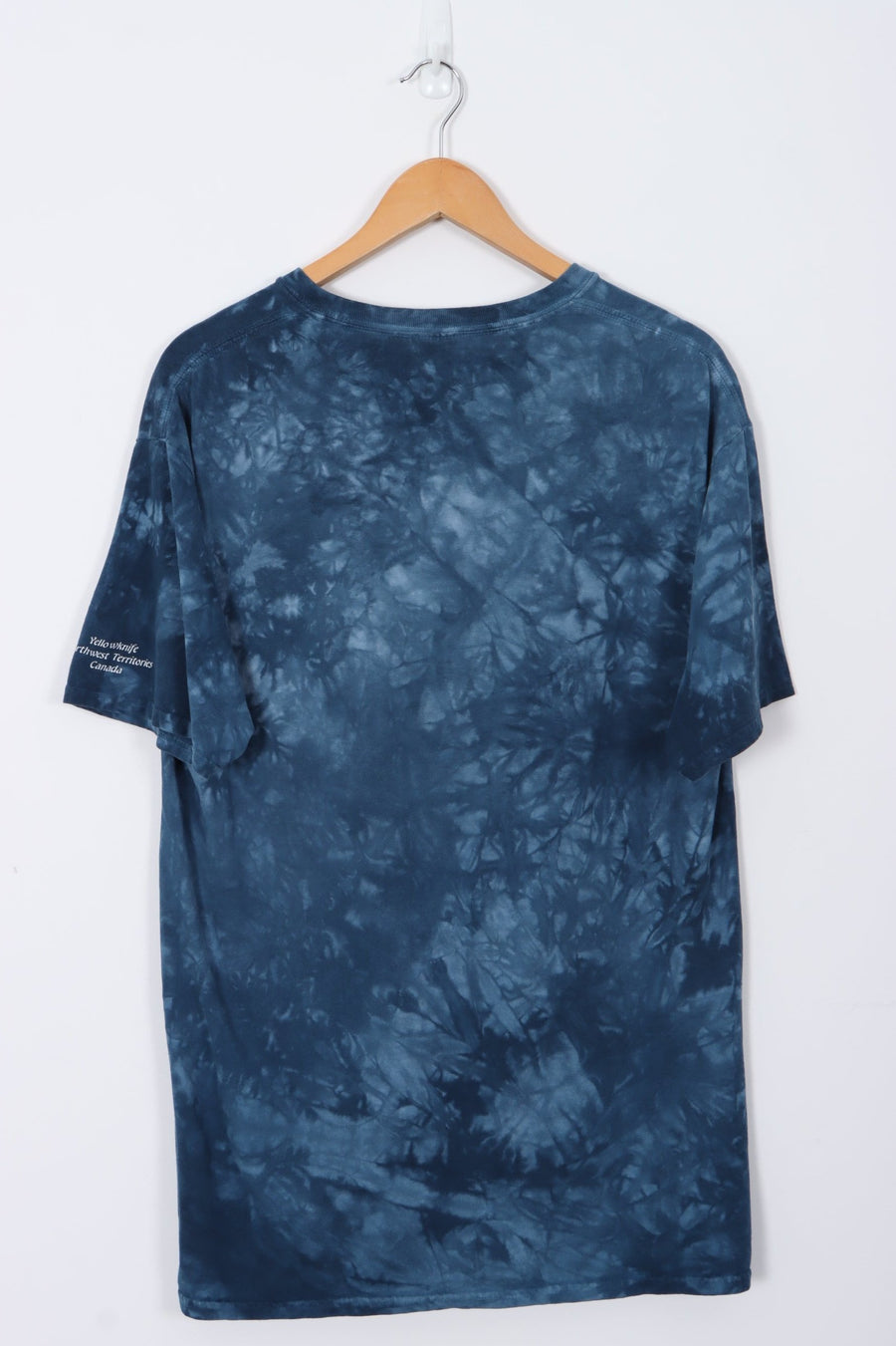 Walking Bear Graphic Print Animal Blue Tie Dye Tee (M)