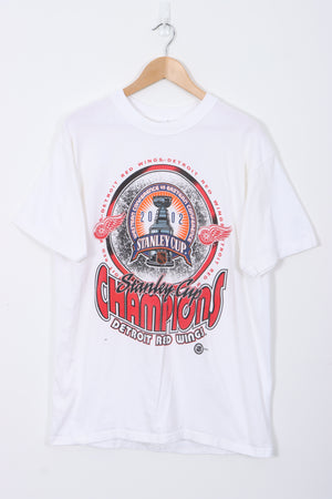 2002 NHL Stanley Cup Champions Detroit Red Wings White T-Shirt (L)