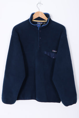 PATAGONIA Blue 'Synchilla' 1/4 Snap Fleece Sweatshirt (L)