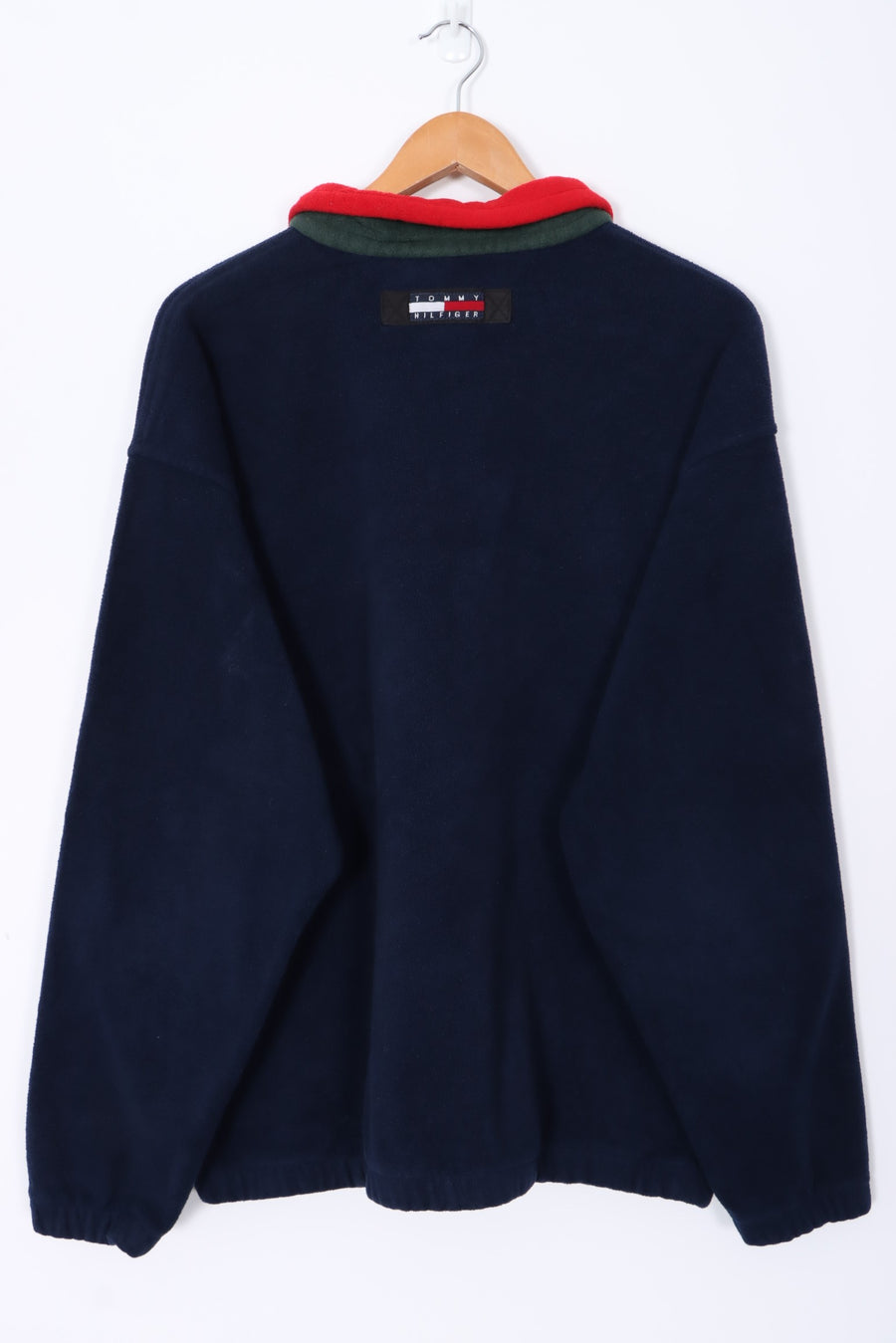 TOMMY HILFIGER Box Logo 1/4 Zip Fleece Sweatshirt (L)