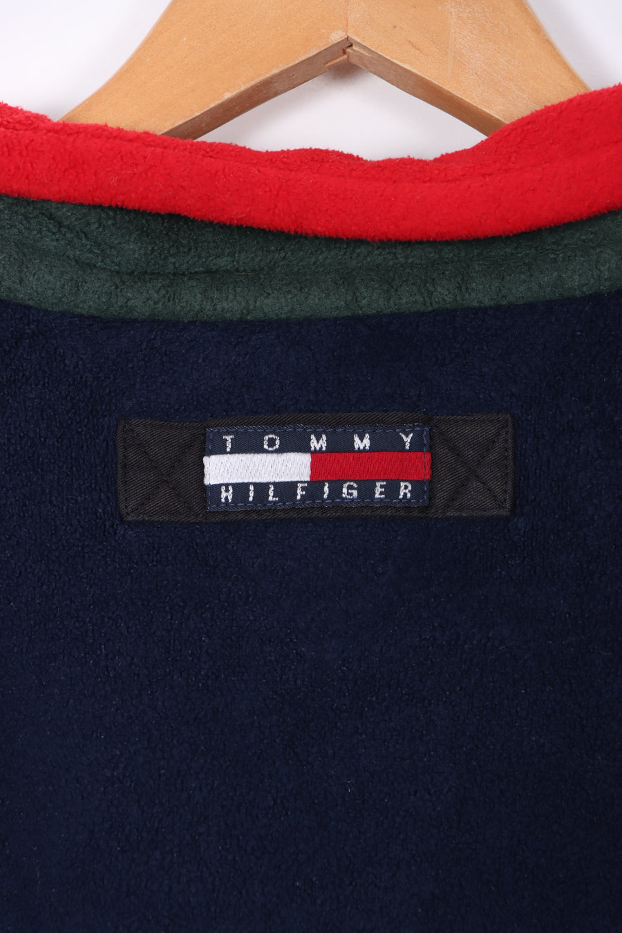 TOMMY HILFIGER Box Logo 1/4 Zip Fleece Sweatshirt (L)