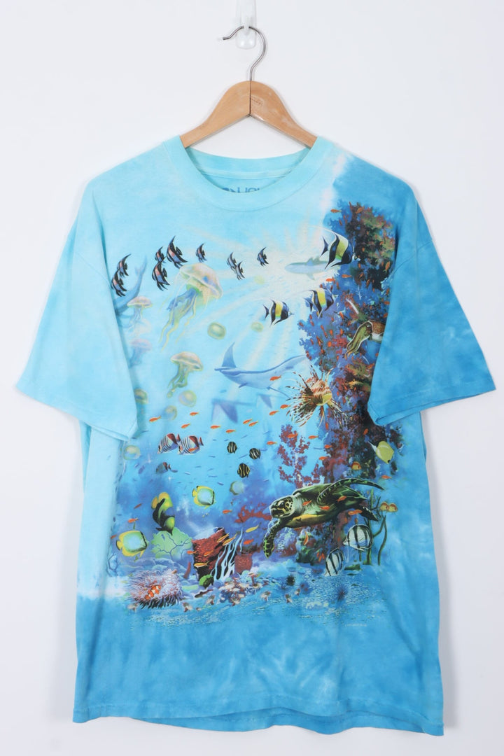 2000s LIQUID BLUE Tie Dye Sea Life Ocean Nature Tee (L)