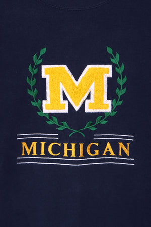 Michigan Wolverines Textured Crest Logo Sweatshirt USA Made (XL)