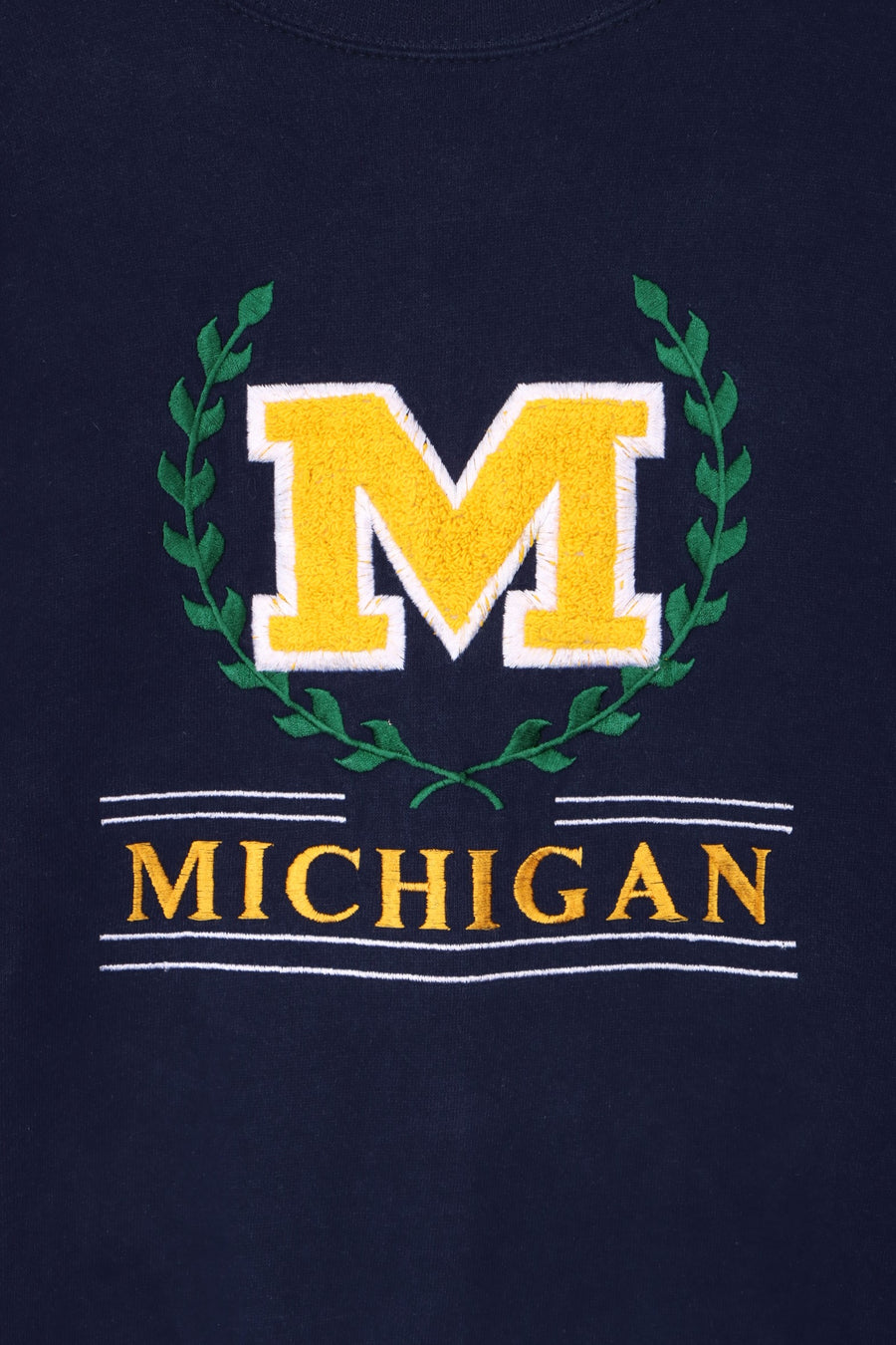 Michigan Wolverines Textured Crest Logo Sweatshirt USA Made (XL)