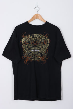 HARLEY DAVIDSON 'Ride Hard' Eagle Star Graphic Print Tee (L)