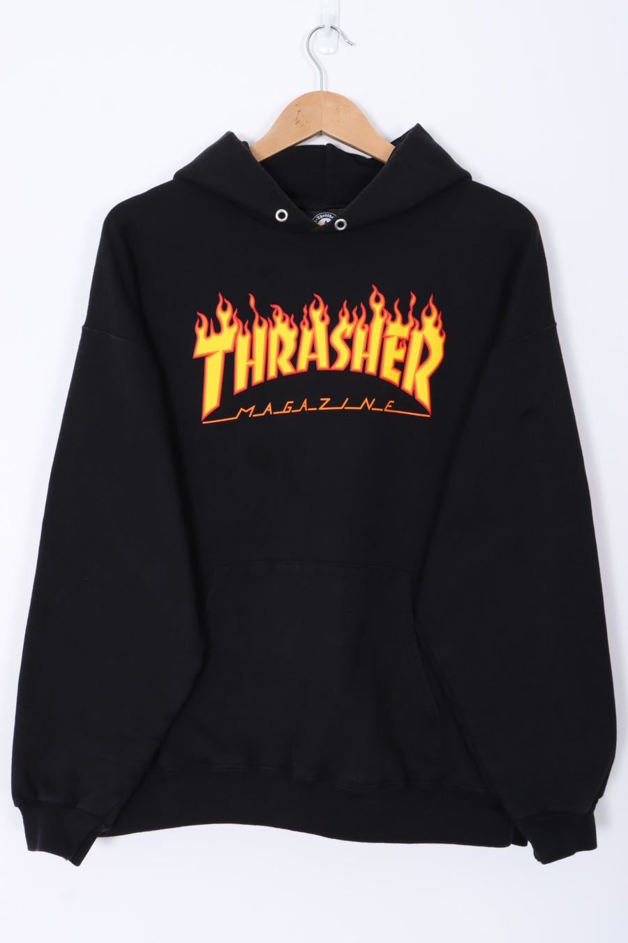 THRASHER Flame Logo Black Hoodie (XL)