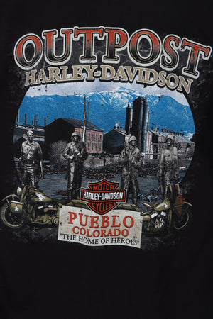 HARLEY DAVIDSON Pueblo Colorado 'The Home of Heroes' T-Shirt (L)