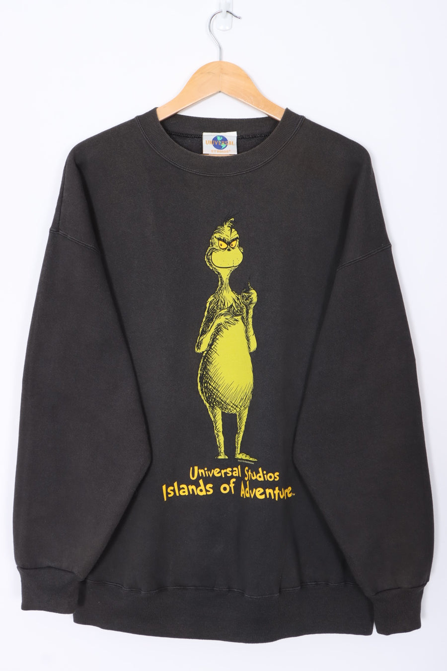 Dr Seuss Grinch 'Islands of Adventure' UNIVERSAL STUDIOS Sweatshirt USA Made (L)