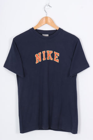 NIKE Spell Out Navy & Orange Logo Tee (S-M)