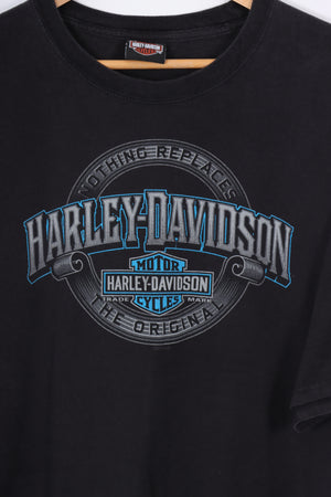 HARLEY DAVIDSON Blue & Grey 'Nothing Replaces' Tee (XL Tall)