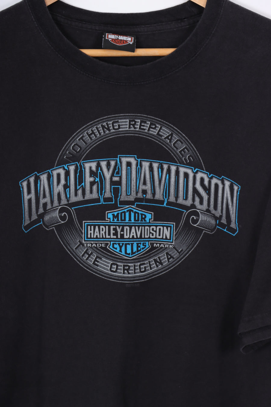 HARLEY DAVIDSON Blue & Grey 'Nothing Replaces' Tee (XL Tall)