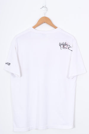 QUIKSILVER Red Black & White Logo Surf Tee (M-L)