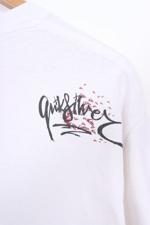 QUIKSILVER Red Black & White Logo Surf Tee (M-L)