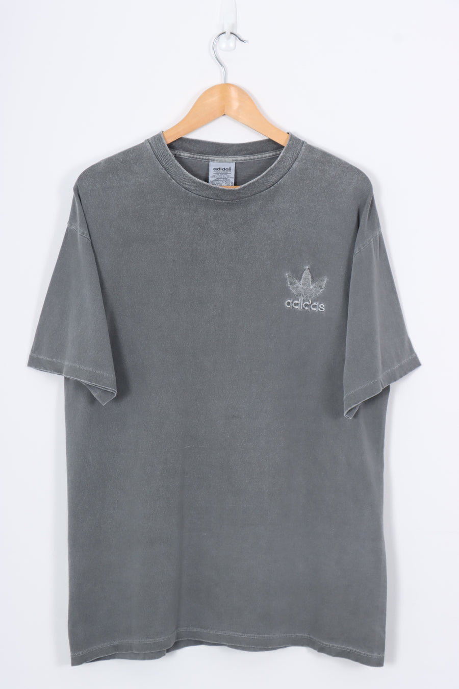 ADIDAS Grey Wash Embroidered USA Made Tee (M)