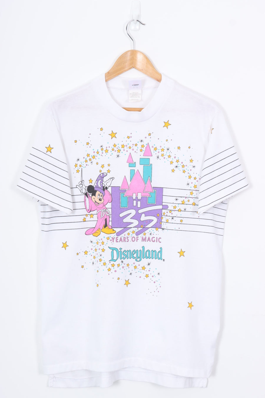 VINTAGE  DISNEYLAND 35 Years of Magic 50/50 Graphic Tee (L)