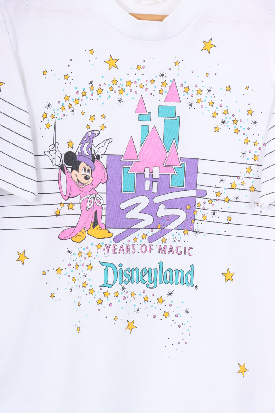 VINTAGE  DISNEYLAND 35 Years of Magic 50/50 Graphic Tee (L)