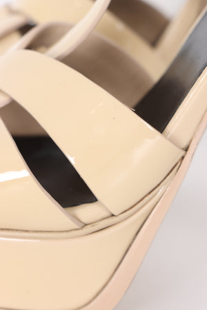 YVES SAINT LAURENT YSL 'Tribute' Cream Patent Heels (38)