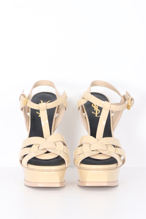 YVES SAINT LAURENT YSL 'Tribute' Cream Patent Heels (38)