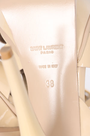 YVES SAINT LAURENT YSL 'Tribute' Cream Patent Heels (38)