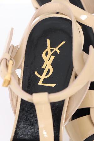 YVES SAINT LAURENT YSL 'Tribute' Cream Patent Heels (38)