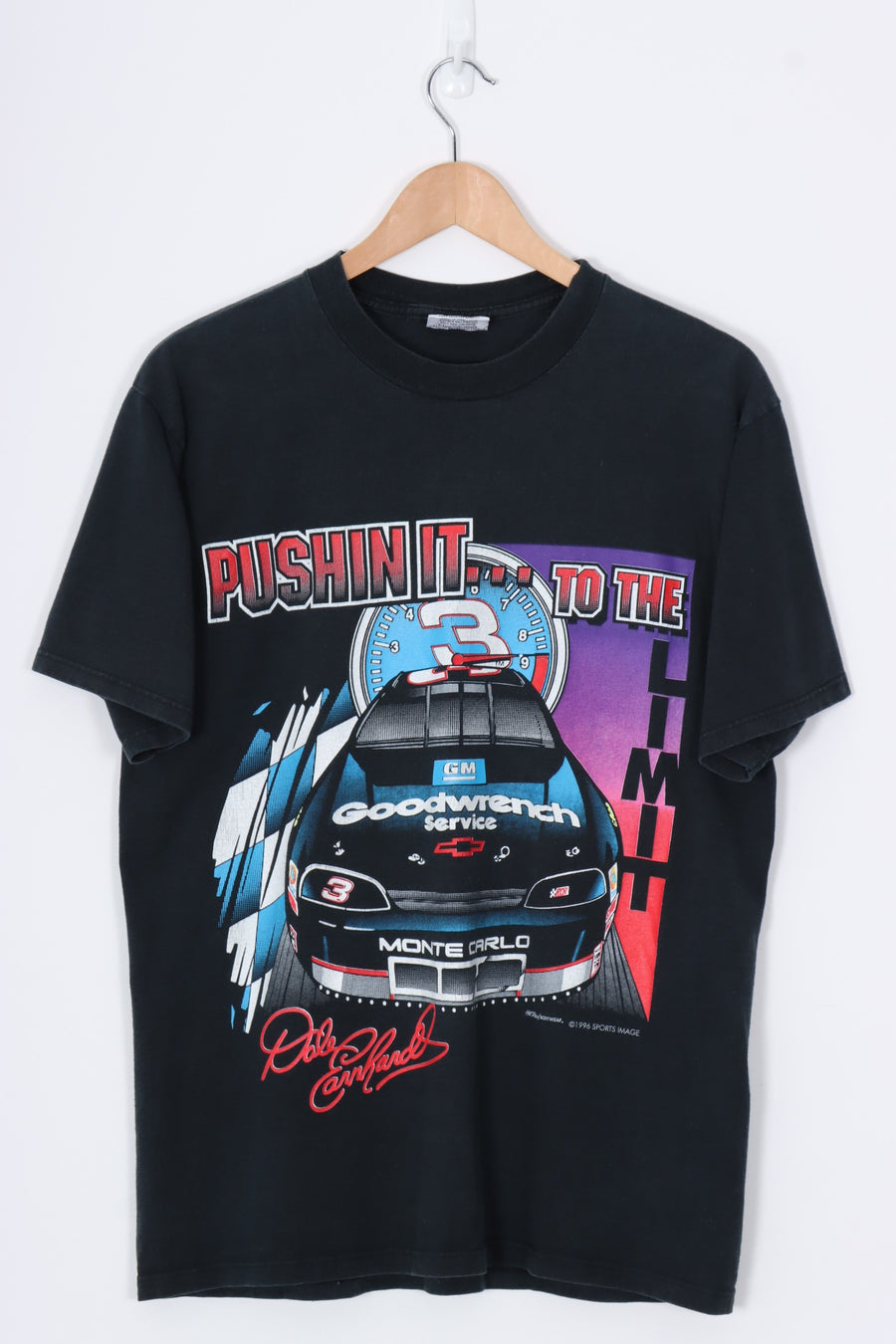 1996 VINTAGE NASCAR Dale Earnhardt Car Racing Graphic Tee (M-L)