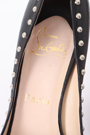 REPLICA Christian Louboutin Studded Peep Toe Leather Heels (38.5)