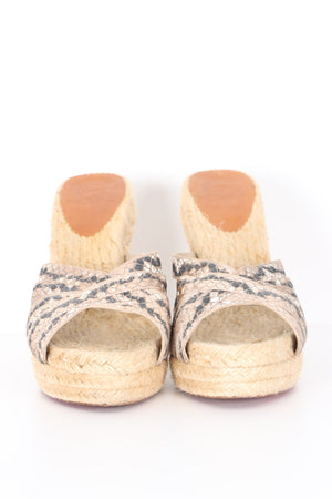 CHRISTIAN LOUBOUTIN 'Tiburon' Espadrilles Wedge Sandals (37)