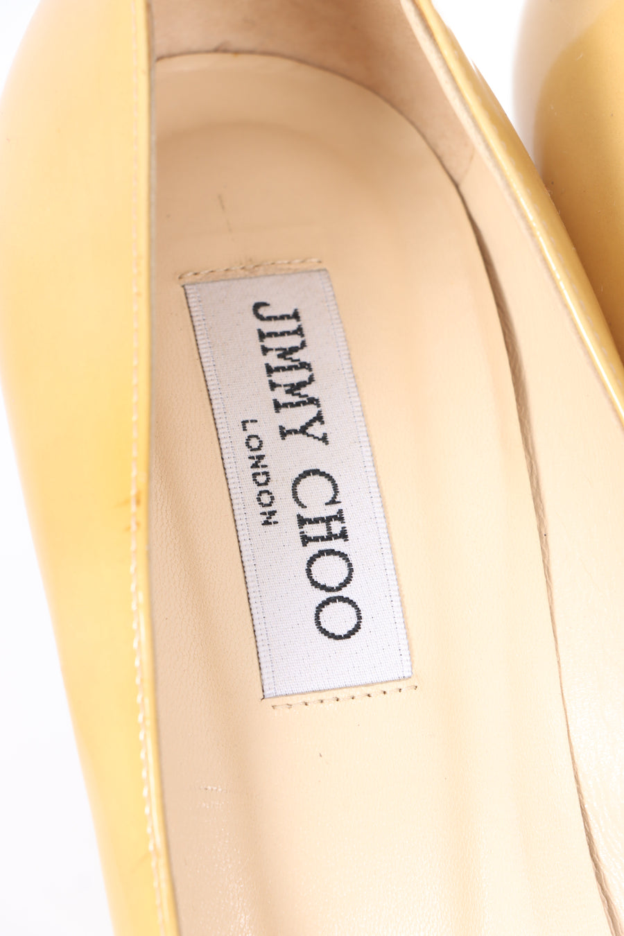 JIMMY CHOO Mustard Yellow Patent Leather Platform Heels (40)