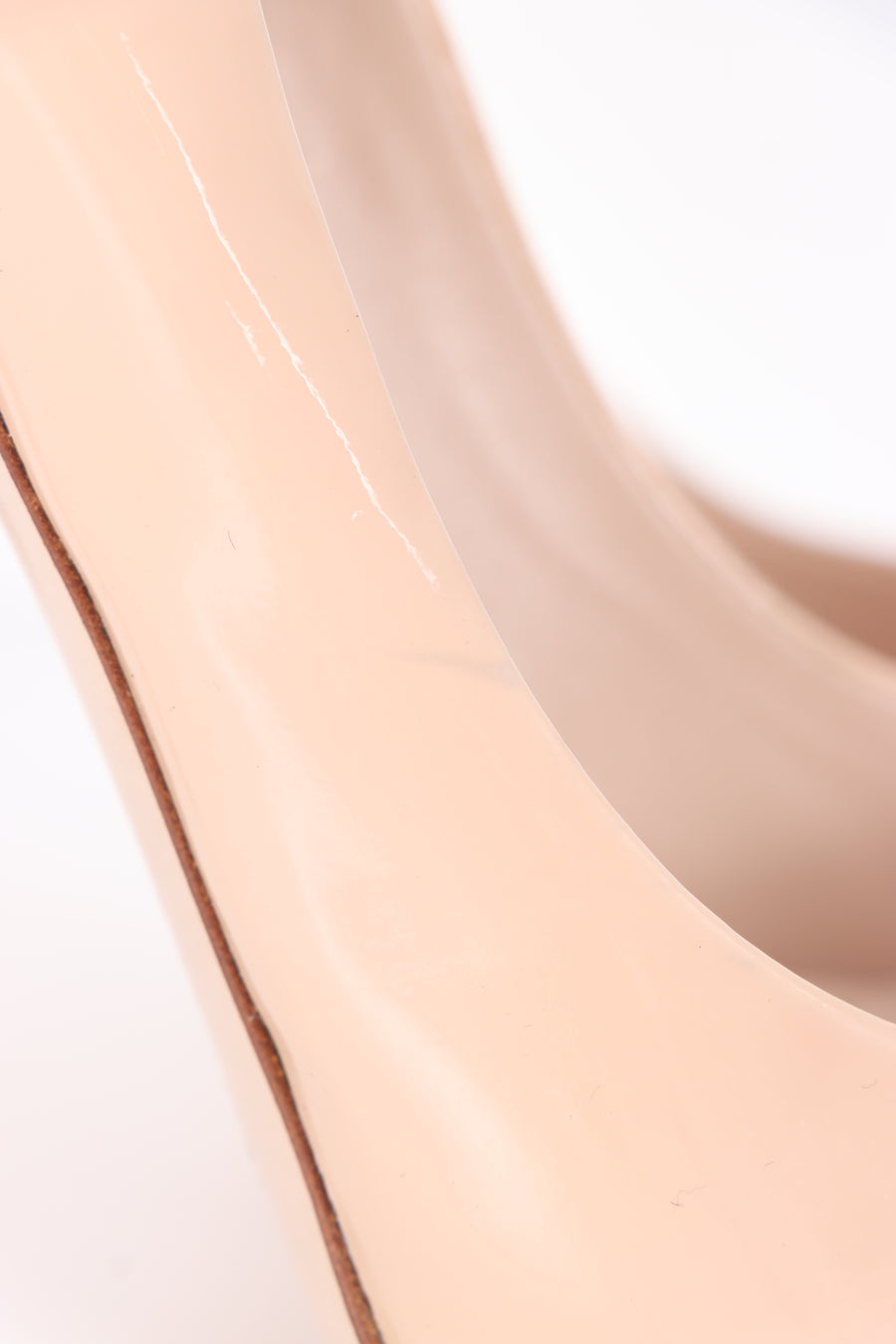 MIU MIU Nude Beige Patent Leather Heels (35.5)