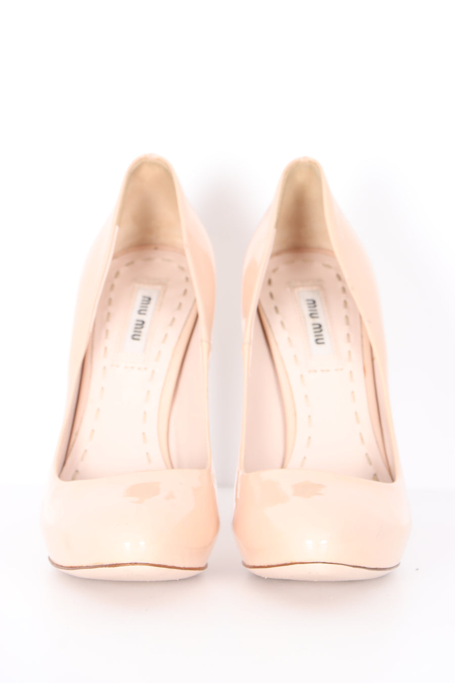 MIU MIU Nude Beige Patent Leather Heels (35.5)