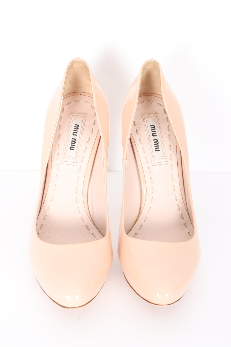 MIU MIU Nude Beige Patent Leather Heels (35.5)