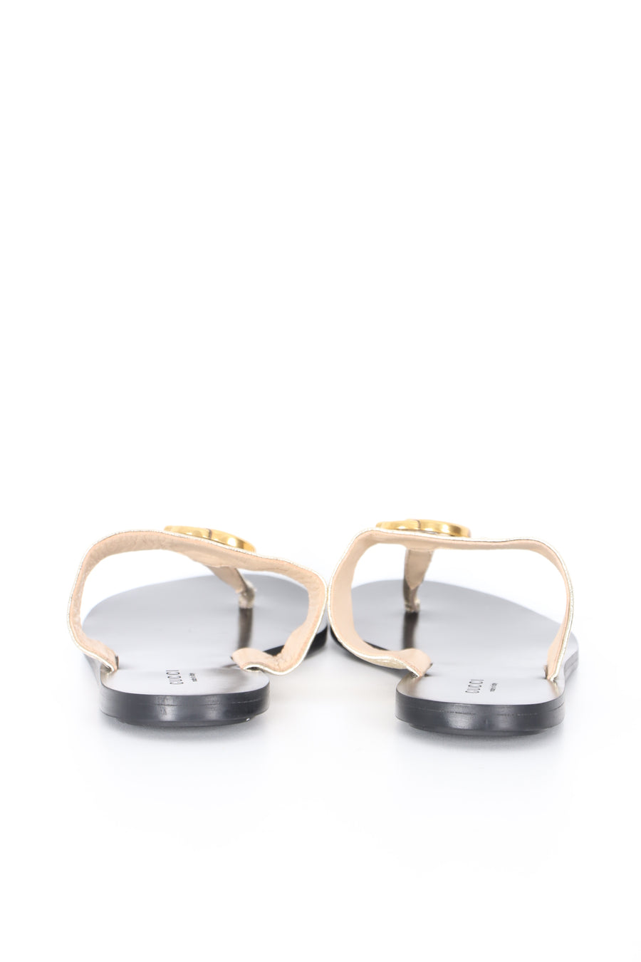 REPLICA Gucci GG Gold Thongs Sandals (39)