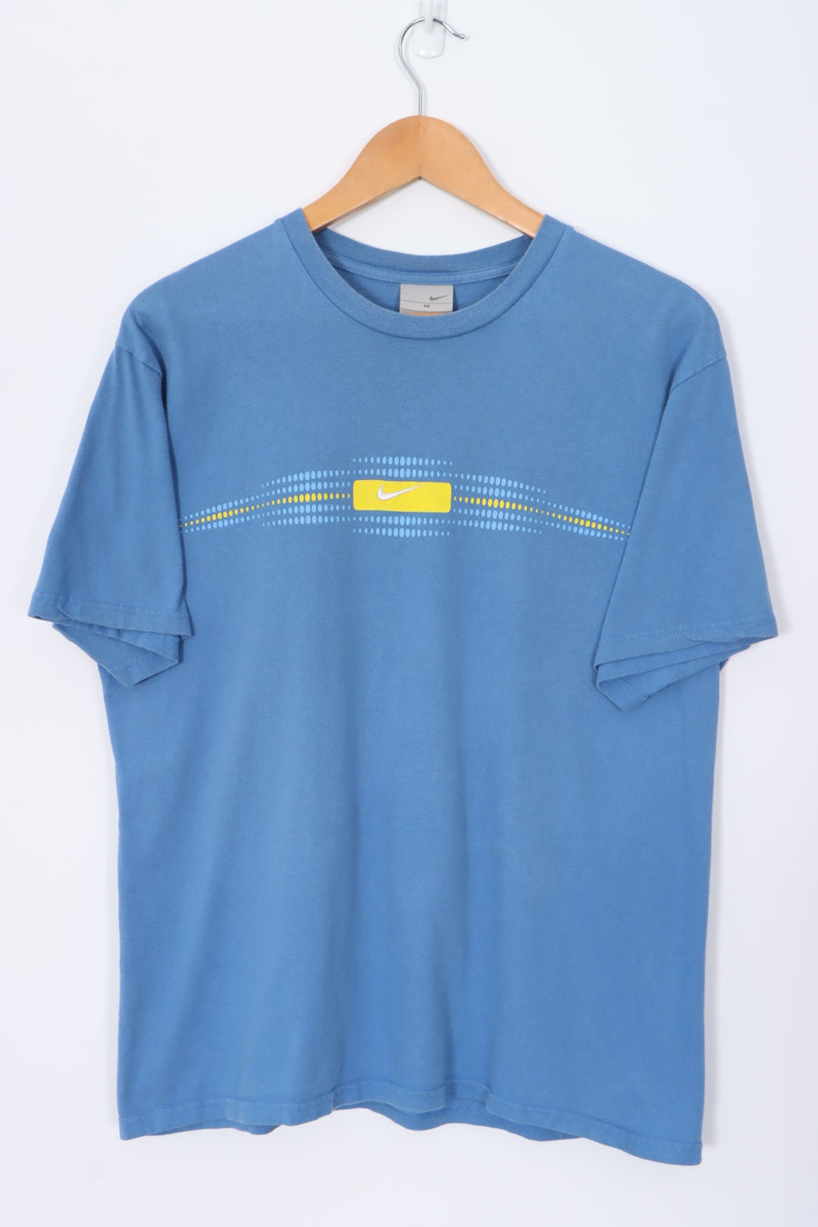 NIKE Centre Swoosh Logo Blue & Yellow T-Shirt (M)