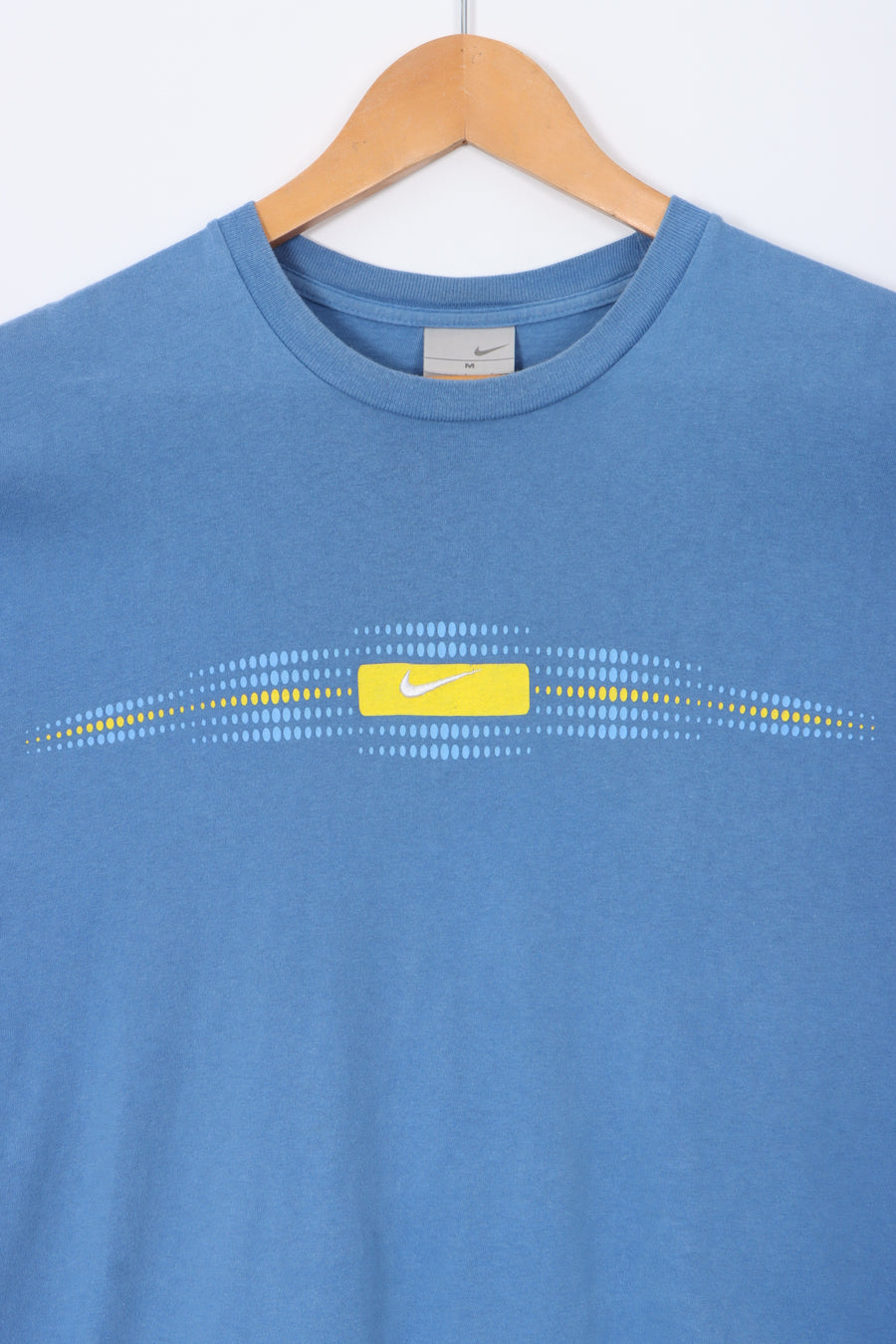 NIKE Centre Swoosh Logo Blue & Yellow T-Shirt (M)