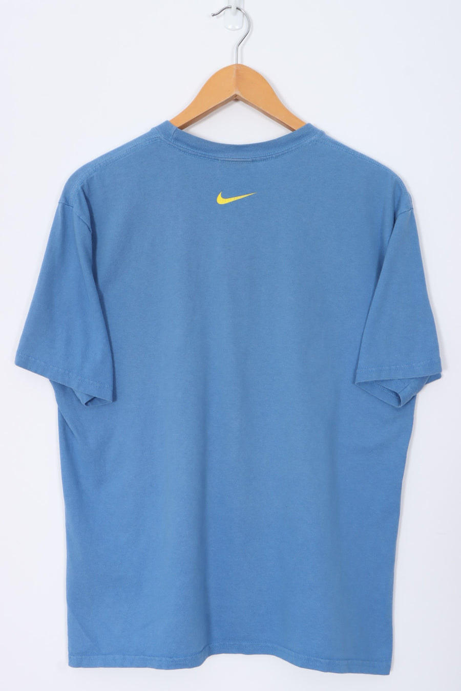 NIKE Centre Swoosh Logo Blue & Yellow T-Shirt (M)