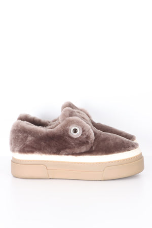 Attilio Giusti Leombruni AGL Fur Platform Loafer Sneakers (38)