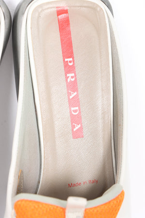 PRADA Orange Grey Slip On Loafer Shoes (41)